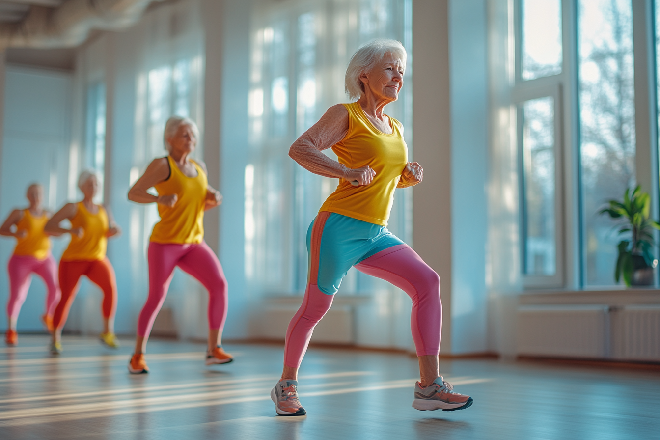 Група людей старшого віку на тренуванні